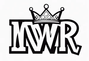 The letters M T R graffiti with a crown on the T tattoo idea