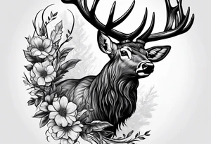Western stag tattoo idea