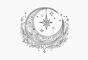 Moon stars tattoo idea