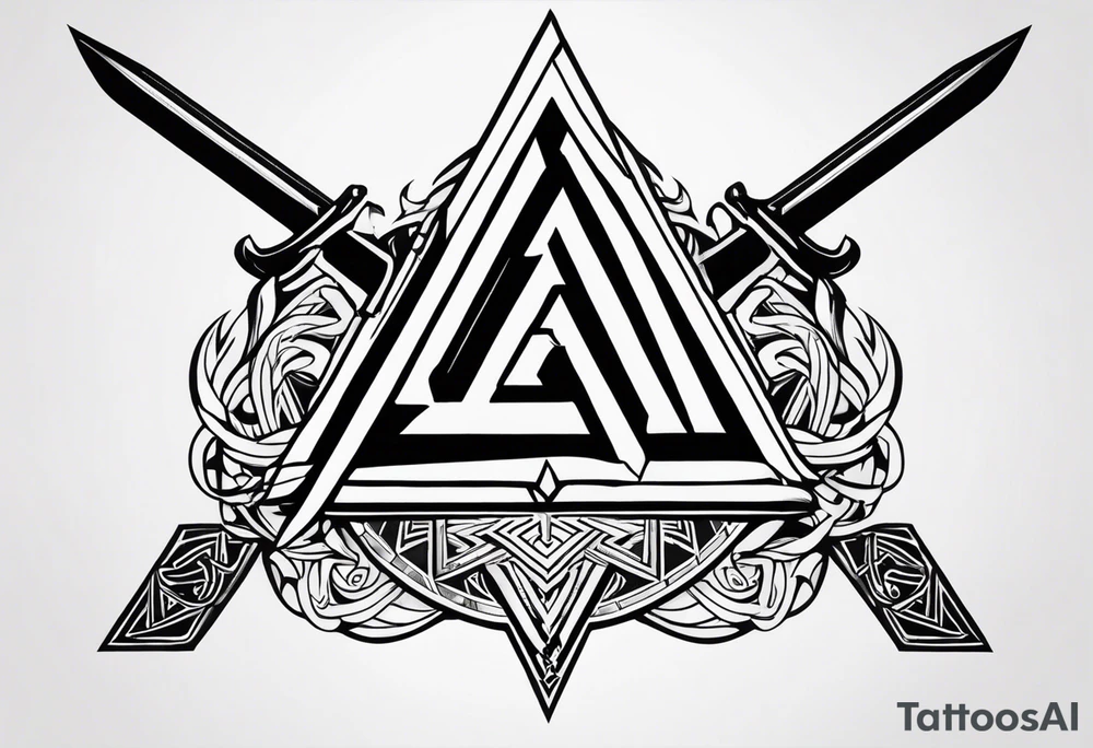Valhalla fire
Sword shield valknut tattoo idea