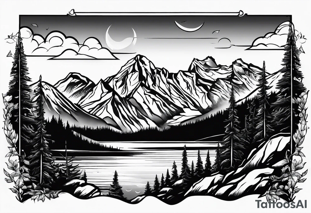 Rocky Mountains top of mountain tattoo idea