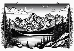 Rocky Mountains top of mountain tattoo idea