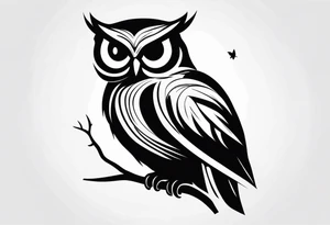 Owl with on line tattoo idea