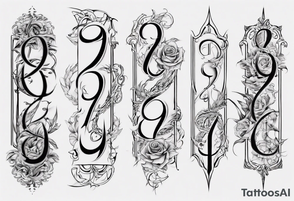 number 9 upside down and right side up connected in the middle. Tall and thin tattoo idea number 9 upside down and right side up connected in the middle. Tall and thin tattoo idea
