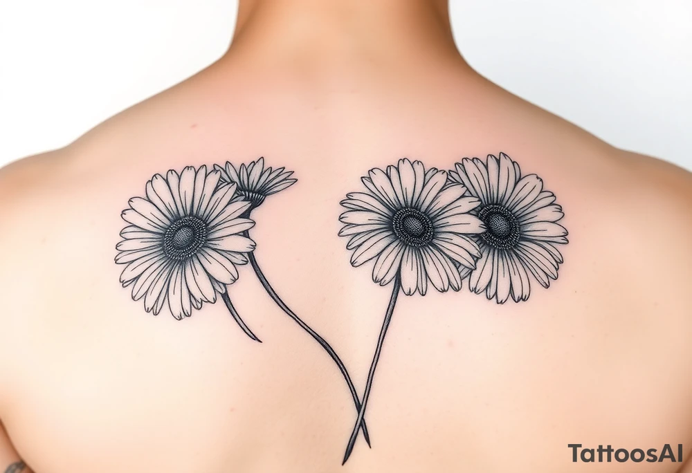 Daisies in color tattoo idea
