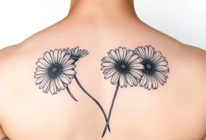 Daisies in color tattoo idea