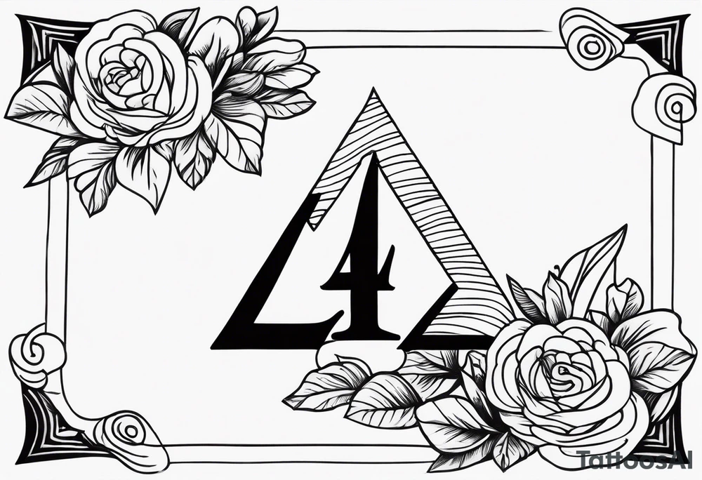 number 4 in a card tattoo idea