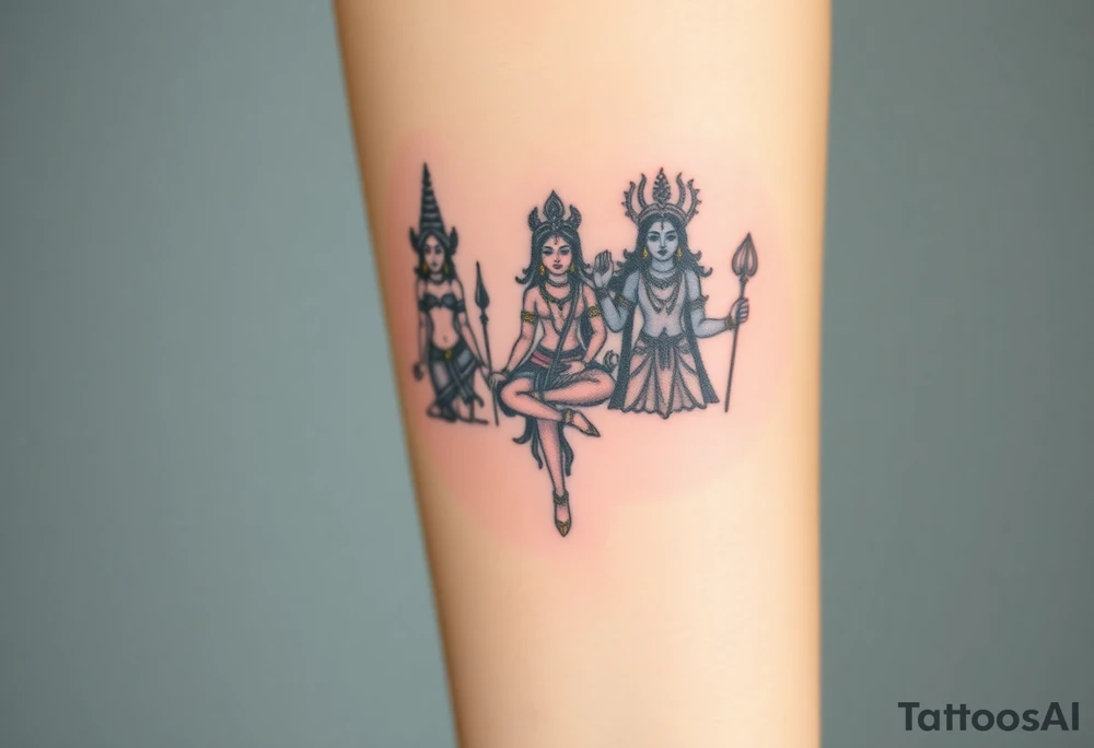 Lord Shiva, Godess Kali, Godess Lilith Together tattoo idea
