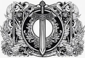 Valhalla stairs sword shield tattoo idea
