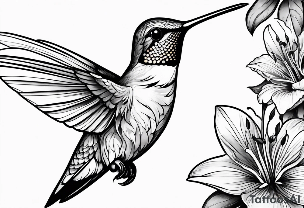 hummingbird simple tattoo idea