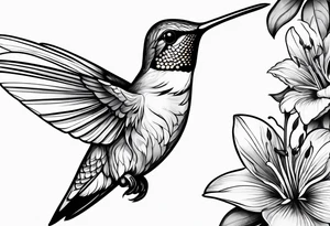 hummingbird simple tattoo idea