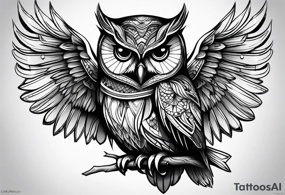 Majestic owl tattoo idea