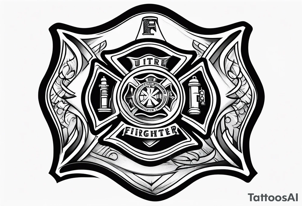 Firefighter Maltese cross tattoo idea