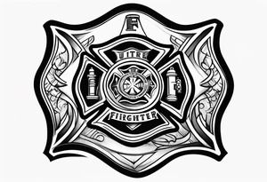 Firefighter Maltese cross tattoo idea