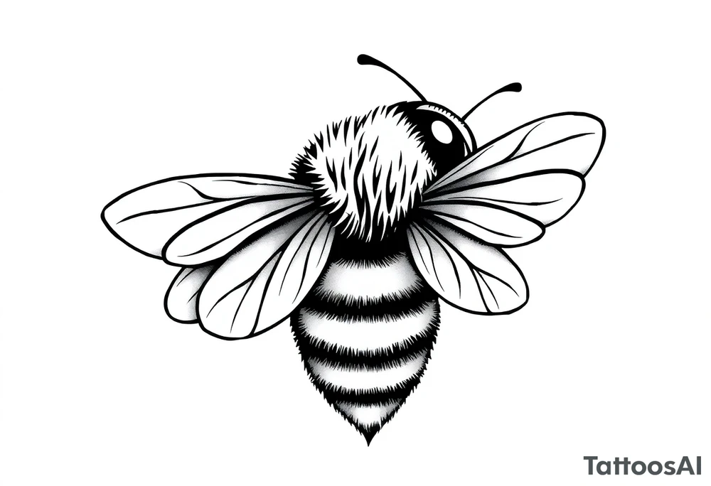 Cute bee from top angle tattoo idea