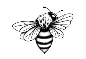 Cute bee from top angle tattoo idea