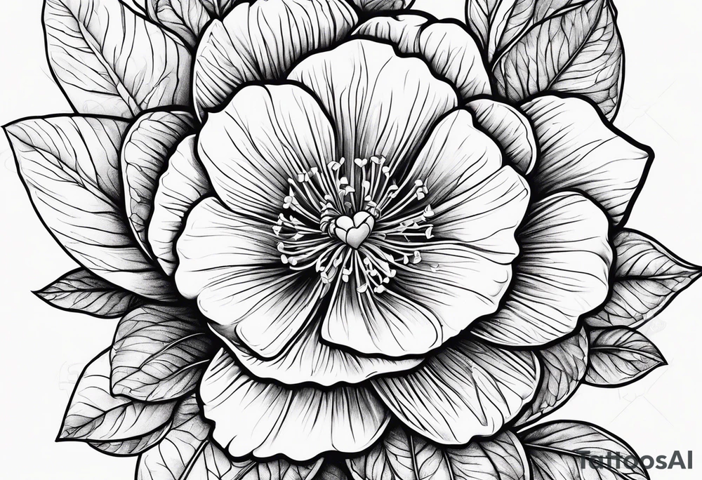 Primrose with heart tattoo idea