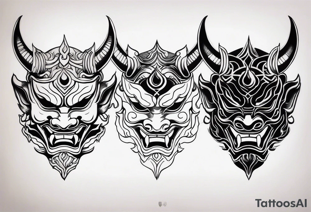 oni mask, tattoo idea