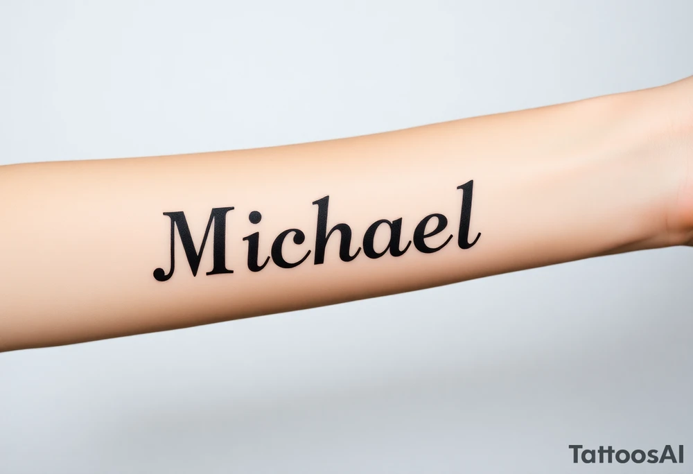 Michael in old school font tattoo idea