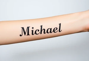 Michael in old school font tattoo idea