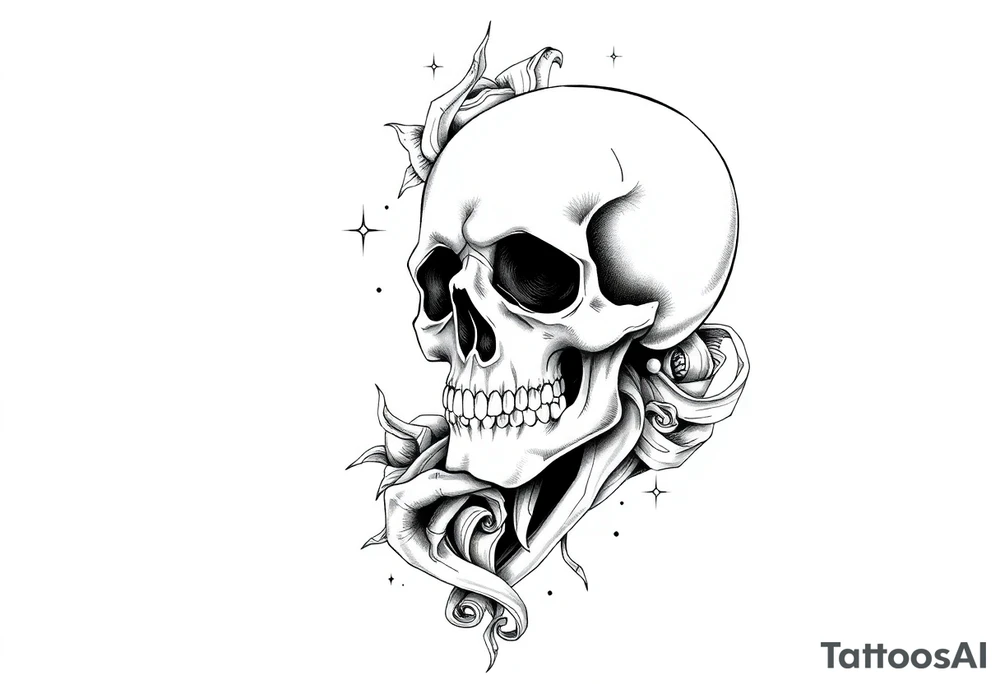 Death is painless half sleeve tattoo idea