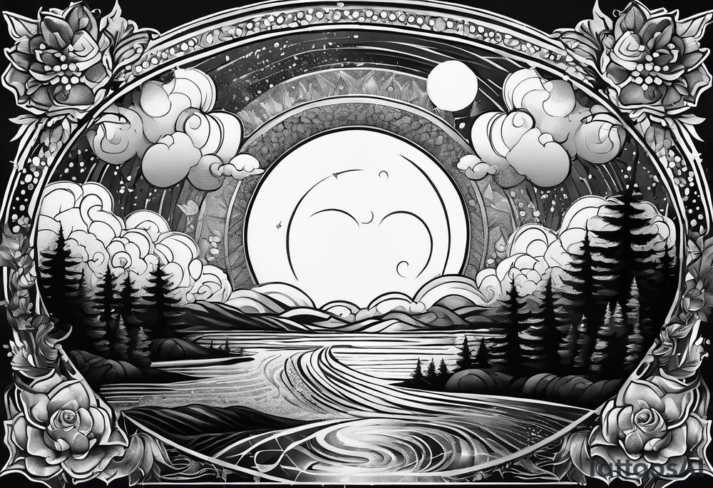 Sun set tattoo idea