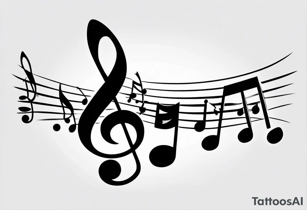 Simple, musical notes, in the shape of l and r tattoo idea