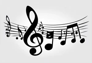 Simple, musical notes, in the shape of l and r tattoo idea