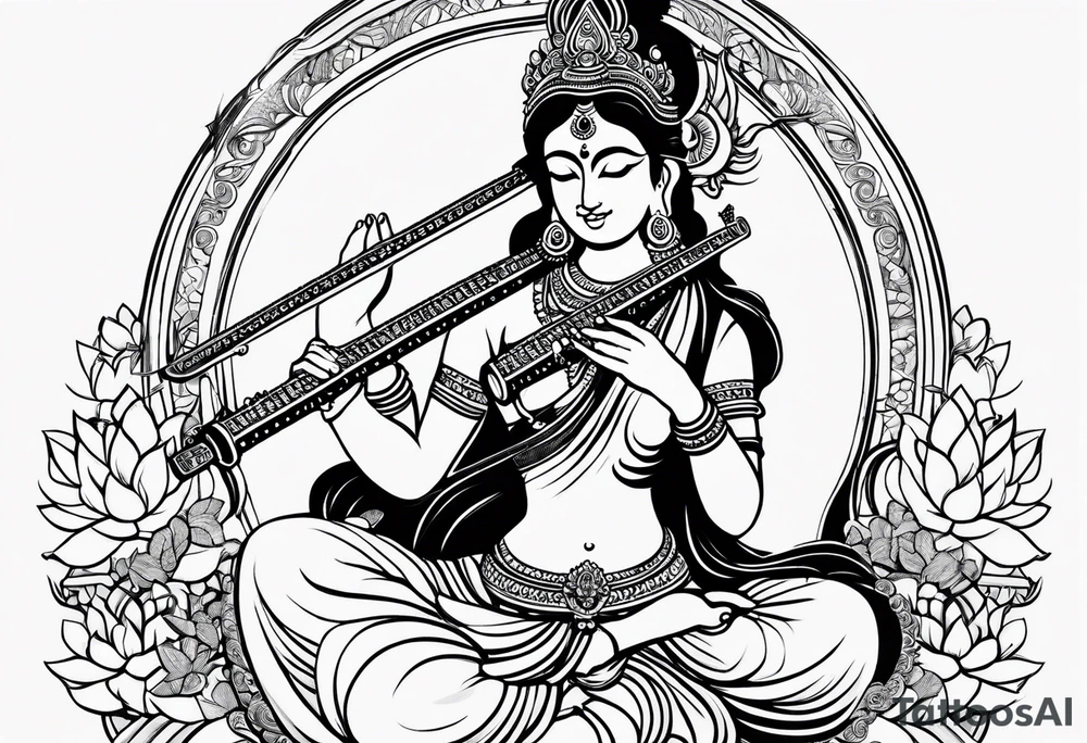 goddess saraswati tattoo idea