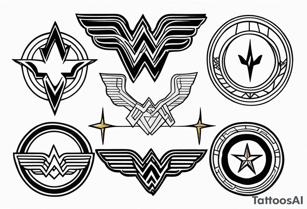 Wonder woman symbols tattoo idea