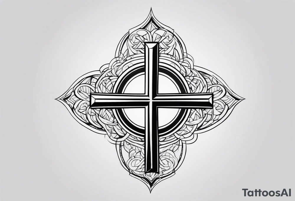 cross minimalista tattoo idea