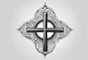 cross minimalista tattoo idea