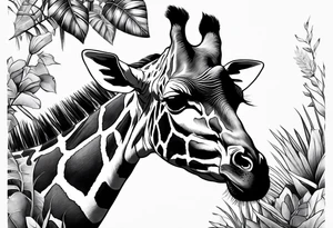 jungle giraffe tattoo idea