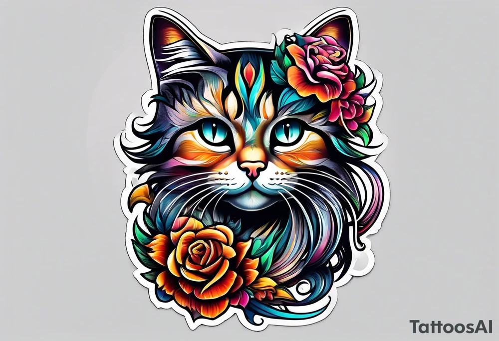 small cat tattoo idea