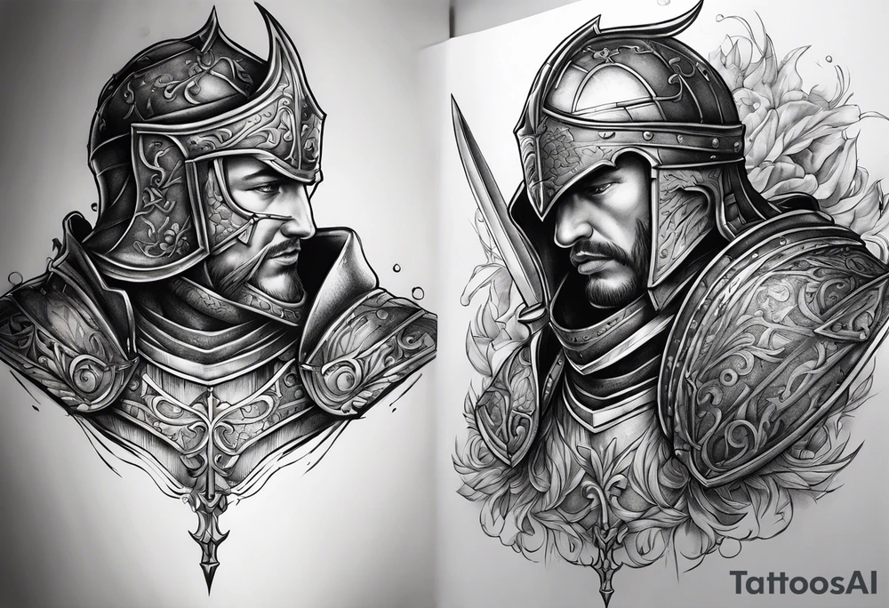 Wounded knight tattoo idea