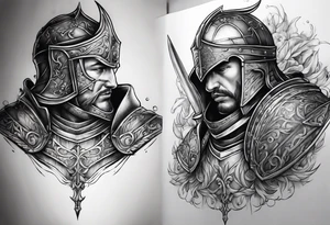 Wounded knight tattoo idea
