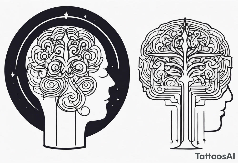 a mindful brain in positive energy thinking about self improvement tattoo idea