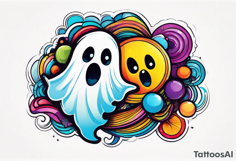 Digital ghost tattoo idea