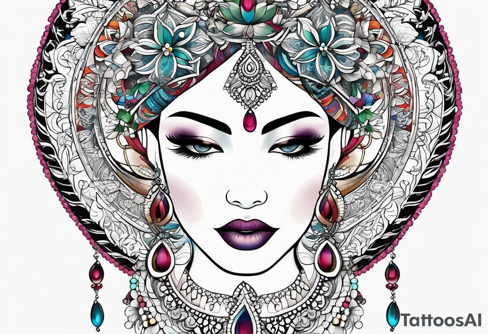 Oval vines, wrapping mandala tattoo idea