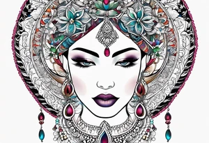 Oval vines, wrapping mandala tattoo idea