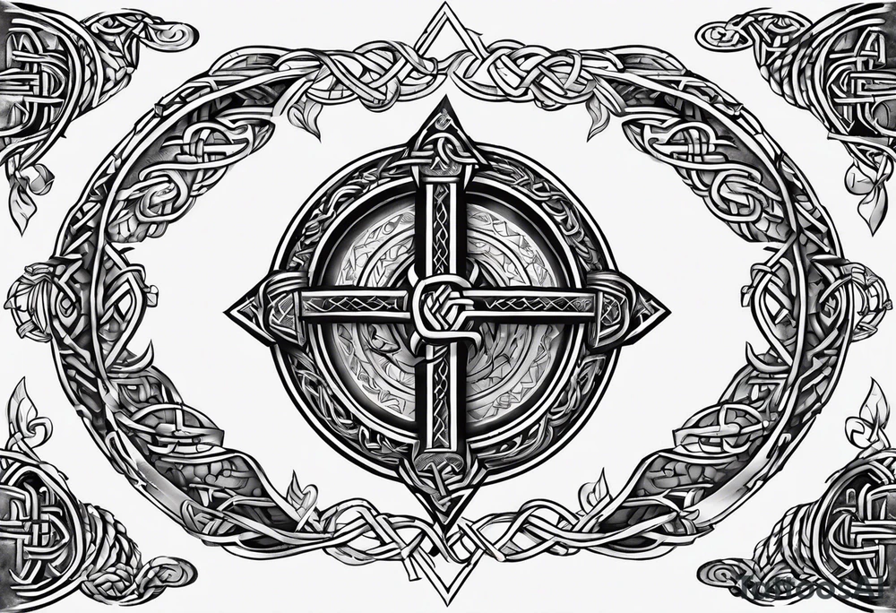 viking runes and knots tattoo idea