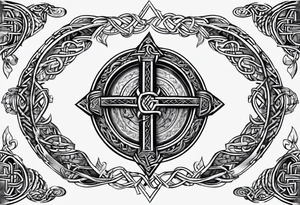 viking runes and knots tattoo idea