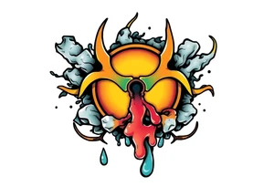 Contagion sign with toxic spill tattoo idea
