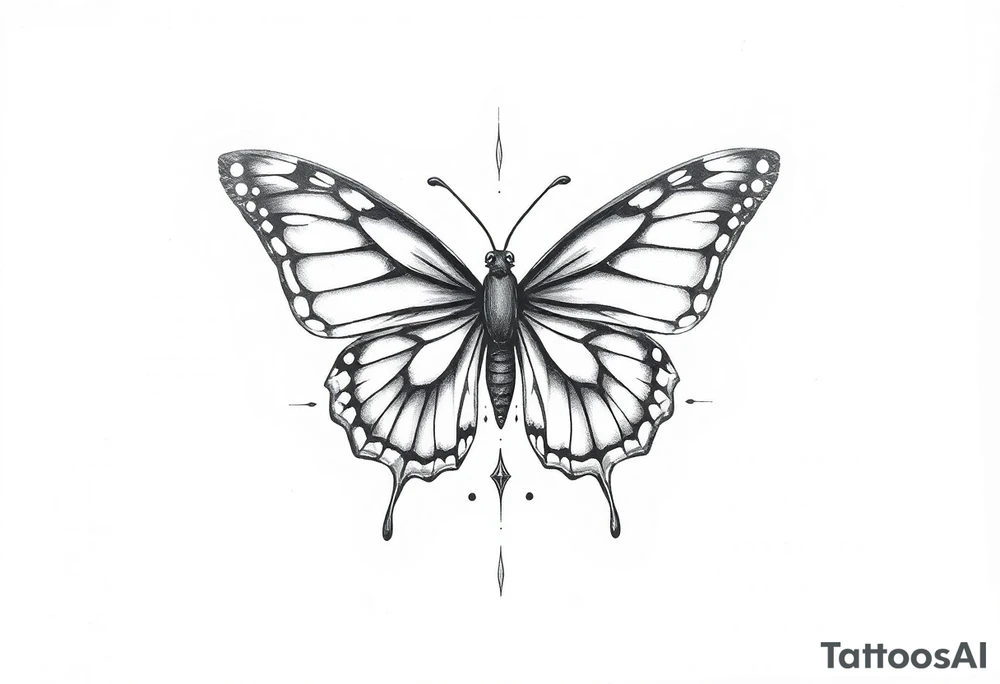 Butterfly tattoo on a neck tattoo idea