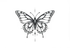Butterfly tattoo on a neck tattoo idea