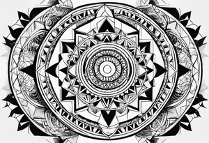 Geometric shapes that represent balance in life. No scales or mandala. tattoo idea