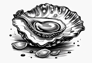 One small  Pretty oyster tattoo idea