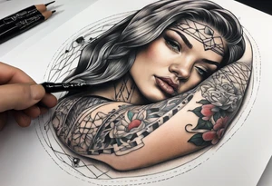 stitching together a wound, no portrait tattoo idea