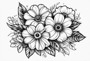 Paw print of flowers tattoo idea