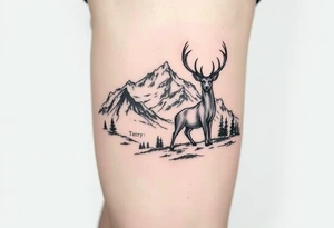 Polish mountain range called Tatry with deer tattoo idea